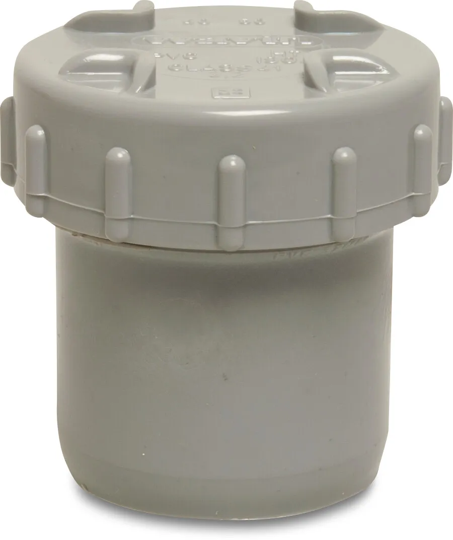 Drainage end set PVC-U 110 mm glue spigot grey KOMO