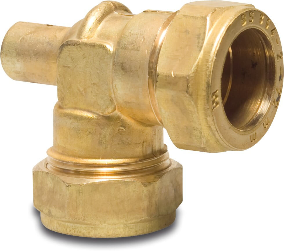 Bonfix Air release elbow 90° brass 15 mm compression KIWA