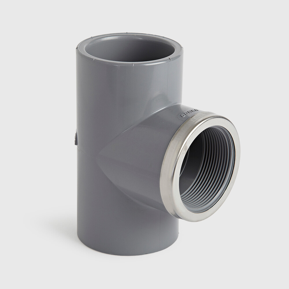 Comer T-piece 90° ABS imperial glue socket x female thread x imperial glue socket