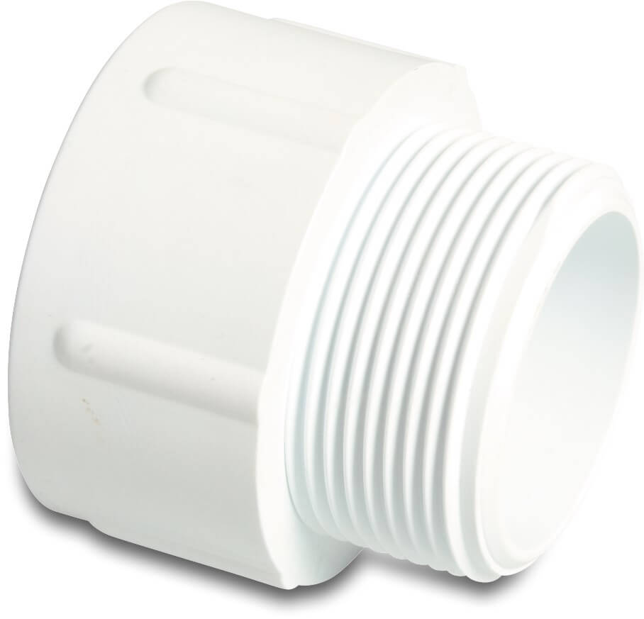 Profec Adaptor bush PVC-U 1 1/2" x 1 1/2" imperial glue socket x male thread 10bar white