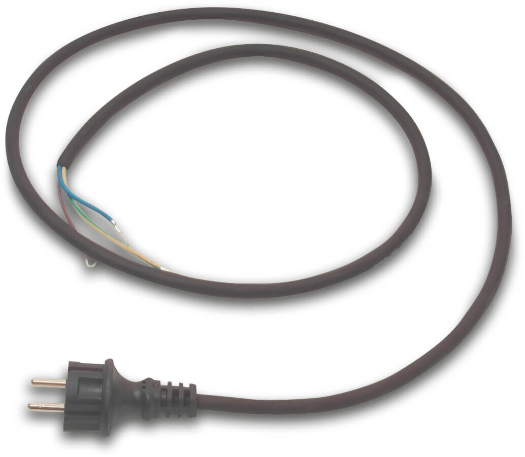 Kabel med stik type 3 x 1,5mm² til pumper op til 1,5kW