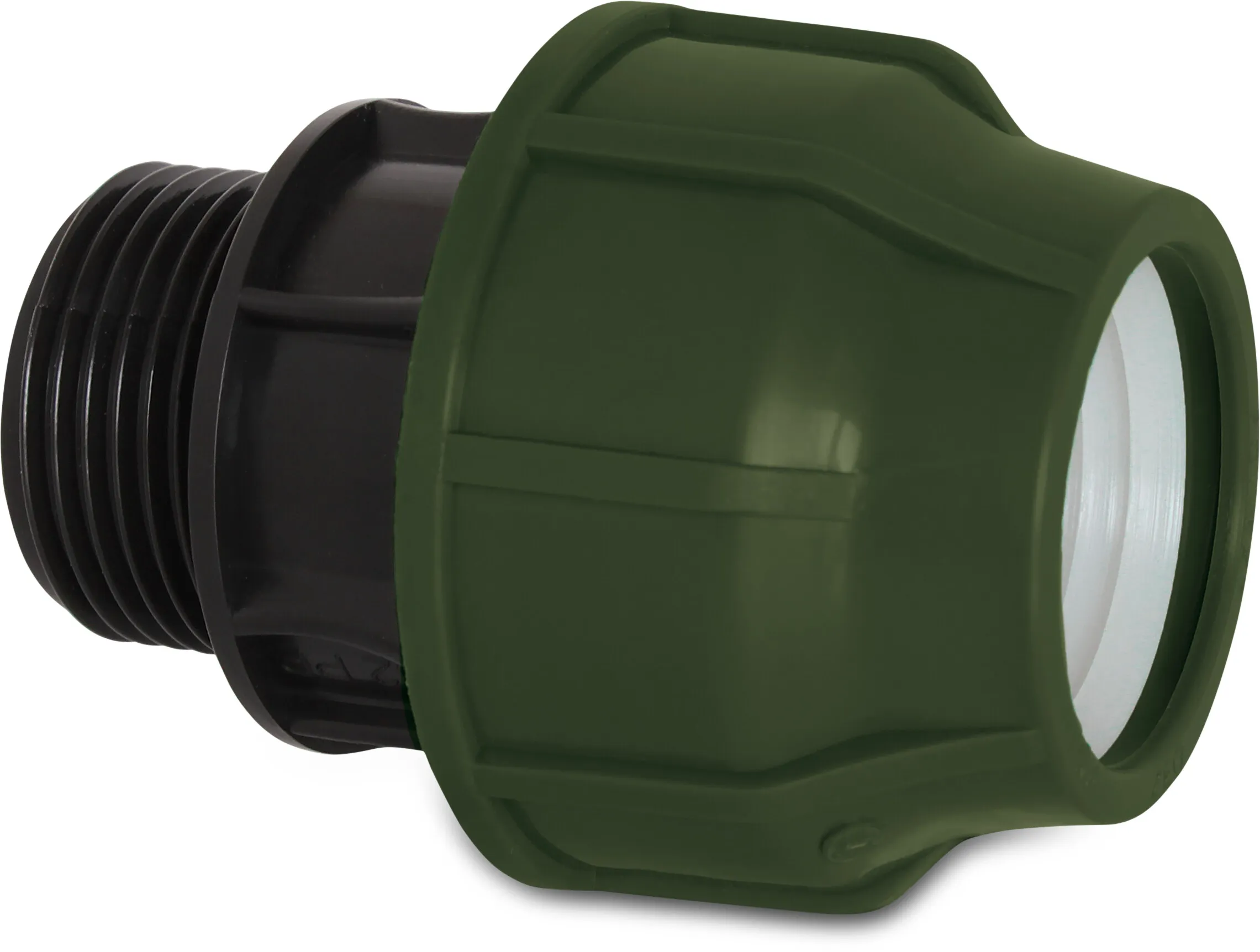Adaptor bush PP 16 mm x 1/2" compression x male thread 10bar black/green P2