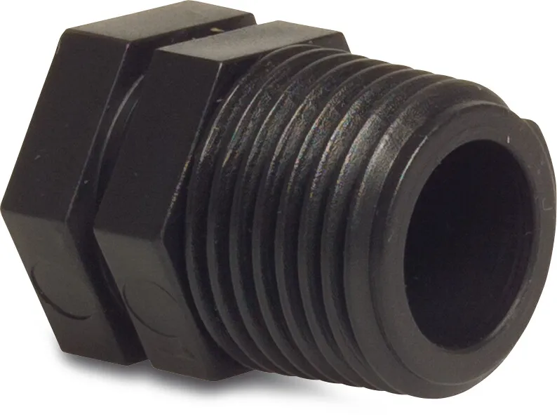 Plug PP 2 1/2" male thread 10bar black