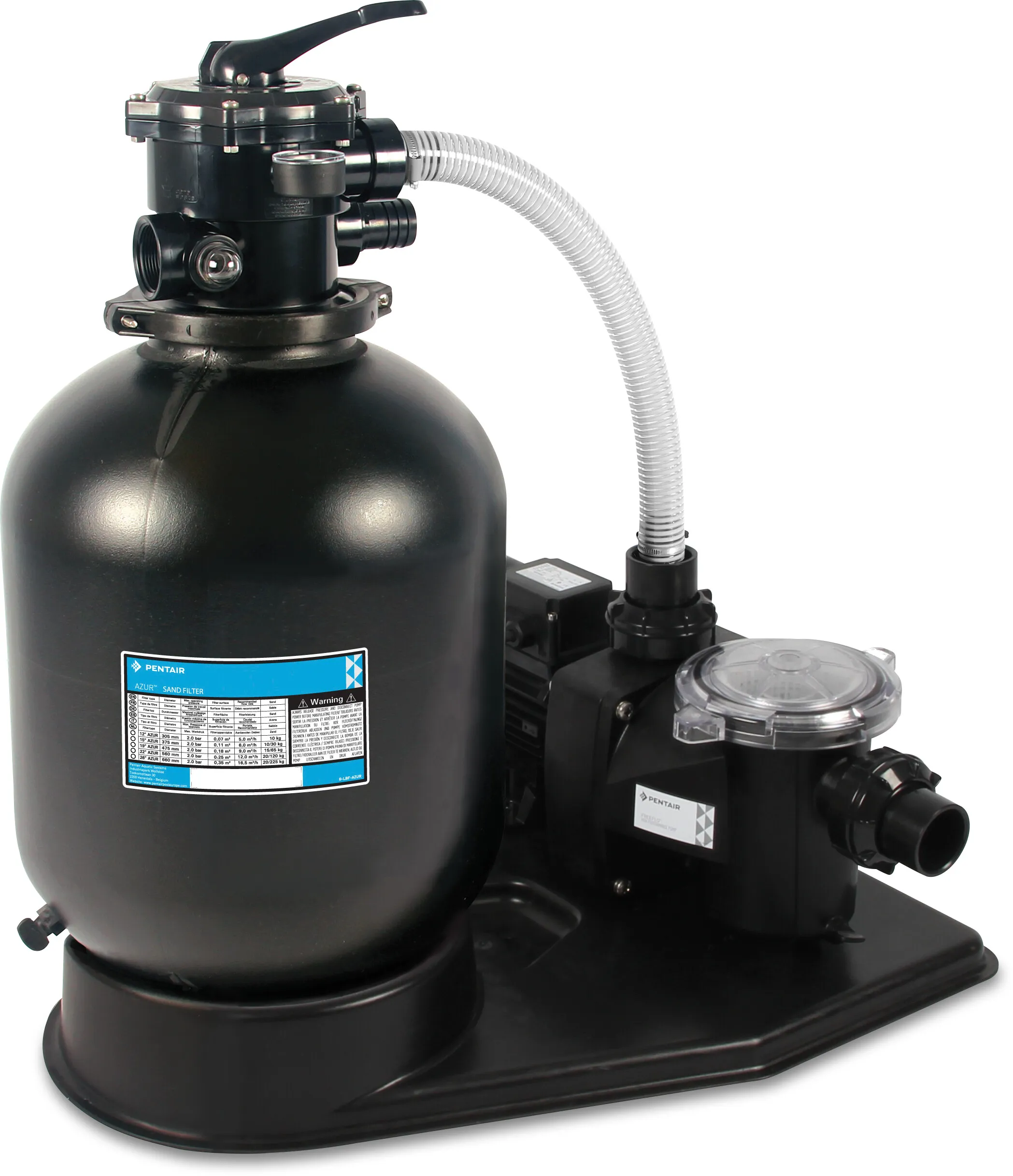 Pentair Pool filter set PE 50 mm glue socket 2bar 4,2A 230VAC black type FS-19A6-FF15R