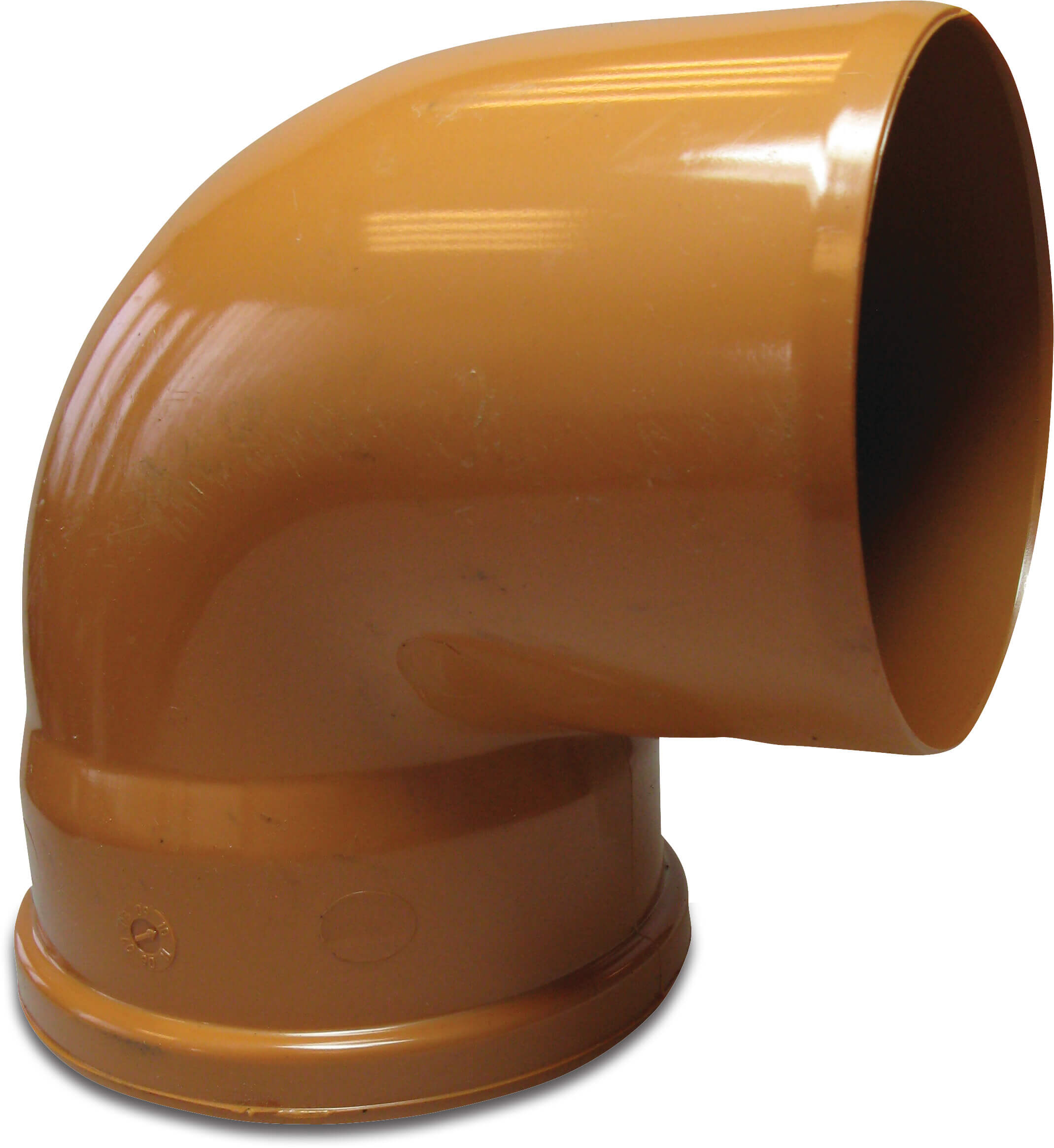 Bogen 87° PVC-U 110 mm SN4 Steckmuffe x Stutzen Rostbraun
