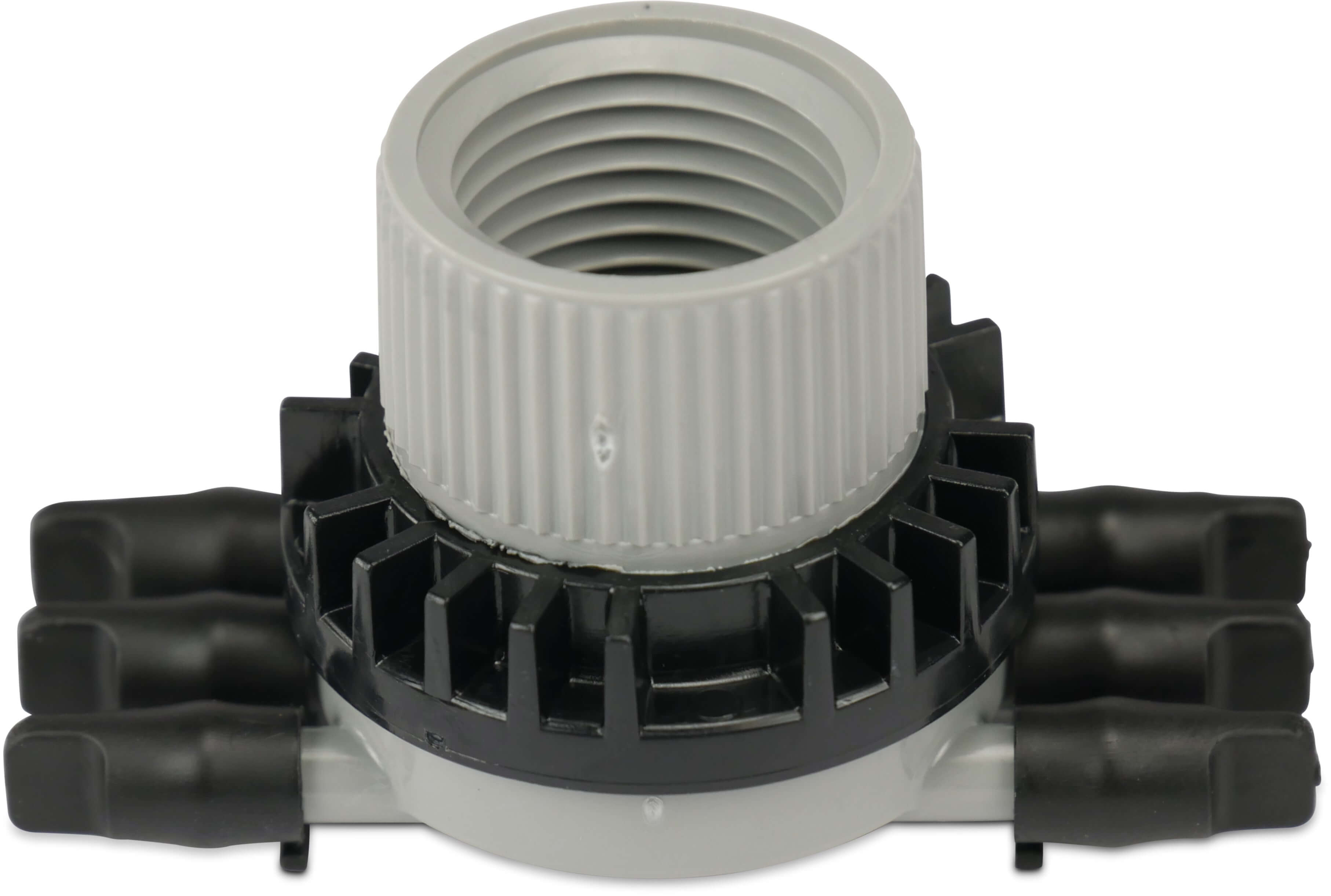 Rain Bird Manifold 6 outlets plastic 1/2" x 6 mm female thread x barbed black type EMT-6X