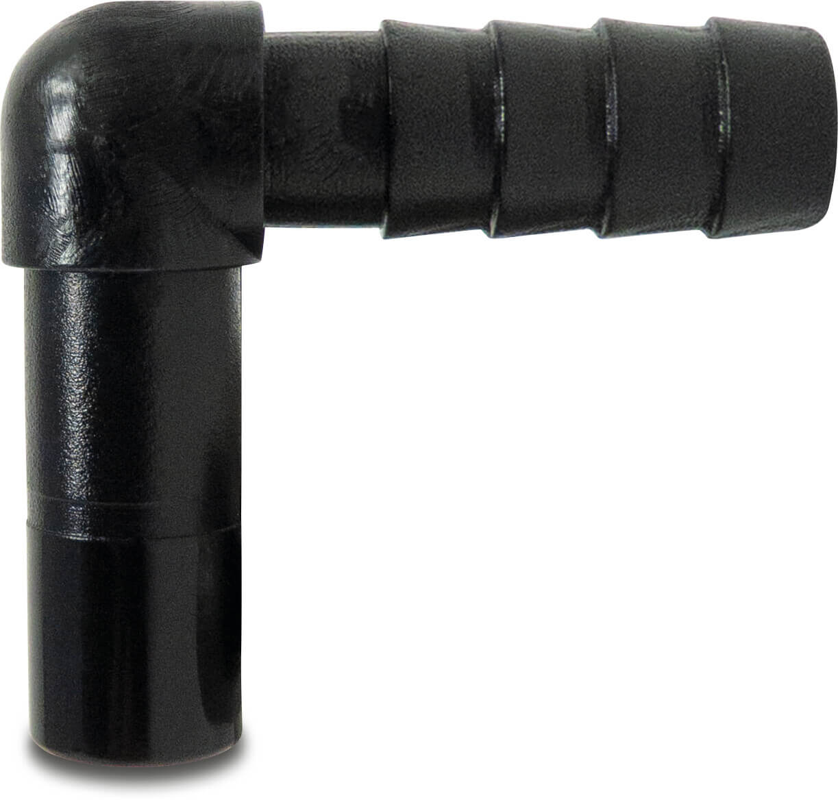 Winkel 90° POM 10 mm x 8 mm Stutzen x Tülle 16bar Schwarz WRAS Typ Aquaspeed