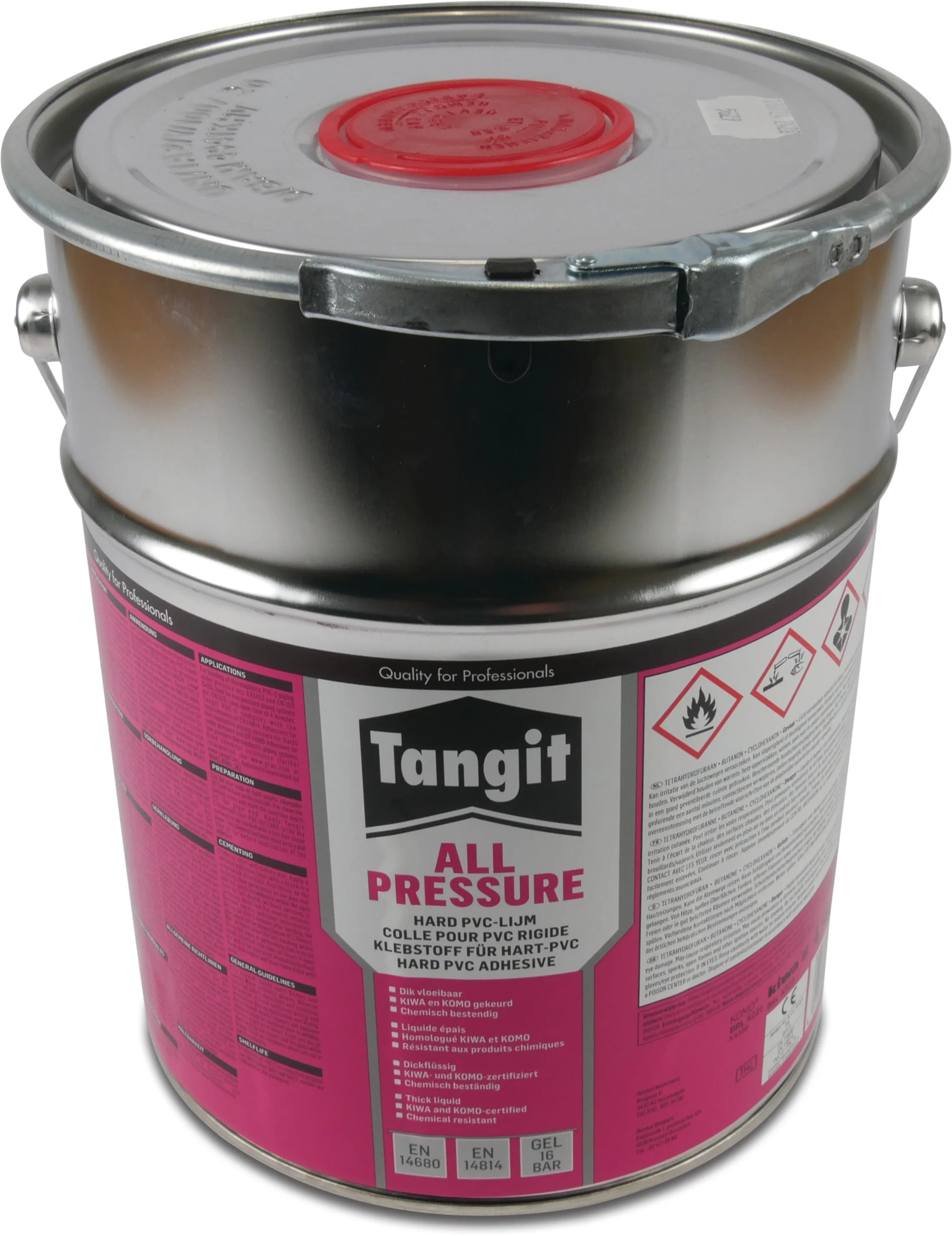 Tangit Colle pour PVC 4500g sans brosse KIWA type All Pressure étiquette EN/DE/NL/FR