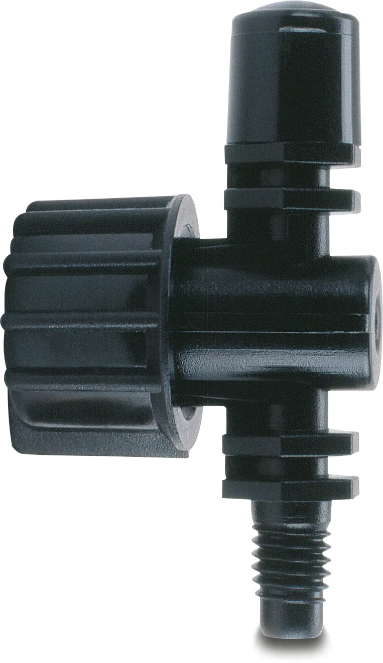 Mini sprinkler plastic 6 mm barbed 360° black type XS-360