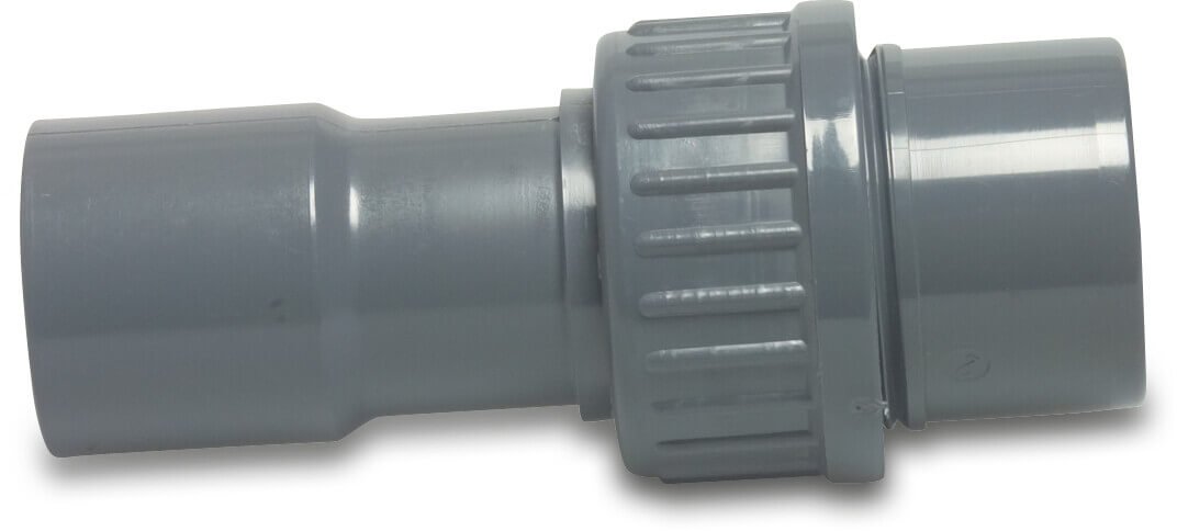 VDL Union coupler PVC-U 7,5bar glue socket x glue socket/glue spigot grey
