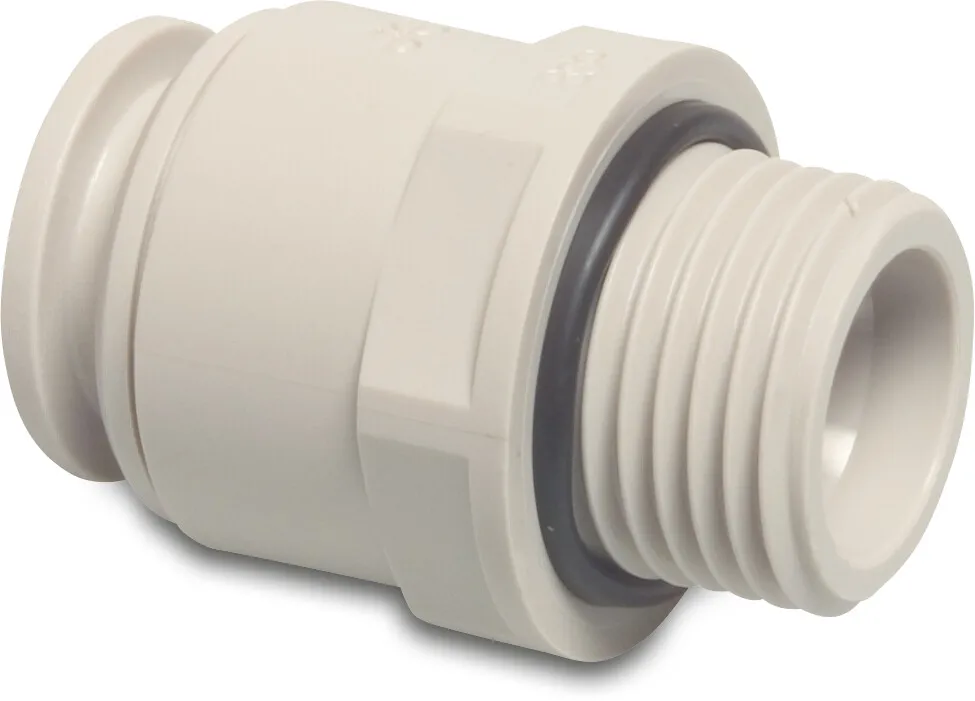 Speedfit Puntstuk POM 15 mm x 1/2" insteek x buitendraad 10bar grijs DVGW/KIWA/WRAS P1