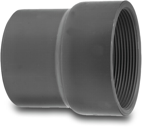 VDL Reducing bush PVC-U glue spigot/glue socket x female thread grey