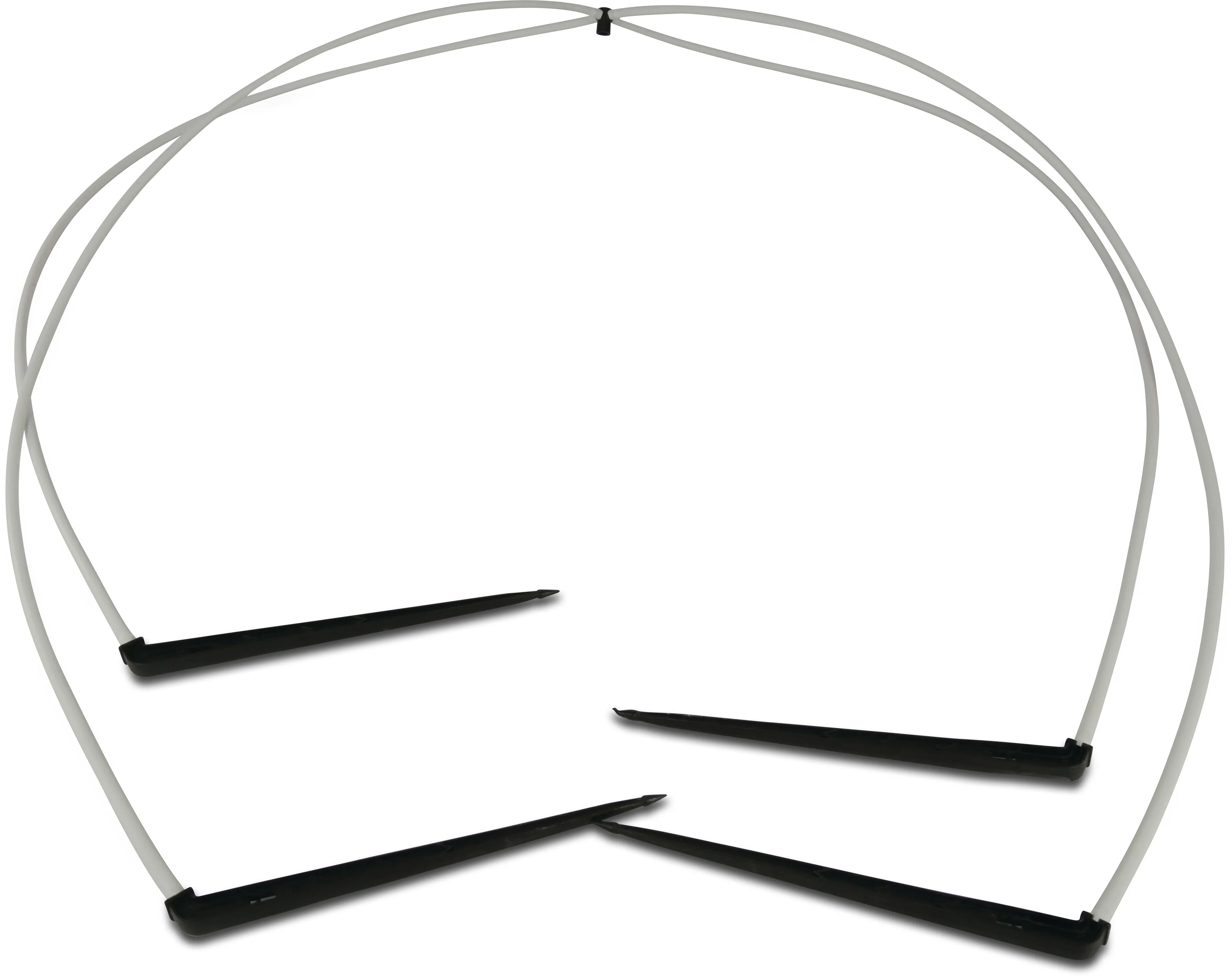 NaanDan 4-weg verdeler kunststof taper F 50cm zwart/wit type Click Tif, tubing with angle labyrinth stake