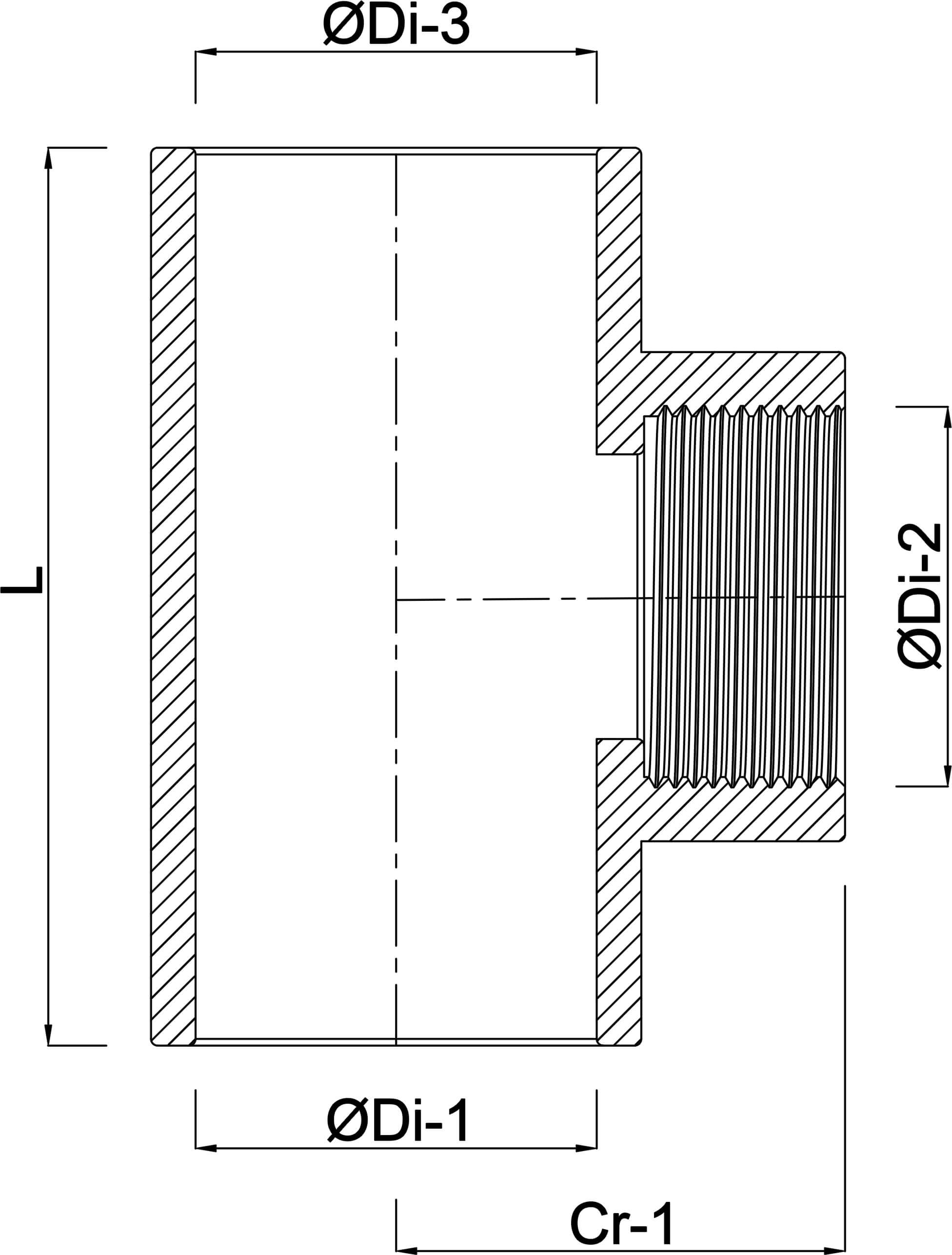 VDL T-stuk 90° PVC-U 16 mm x 3/8" x 16 mm lijmmof x binnendraad x lijmmof 16bar grijs type versterkt