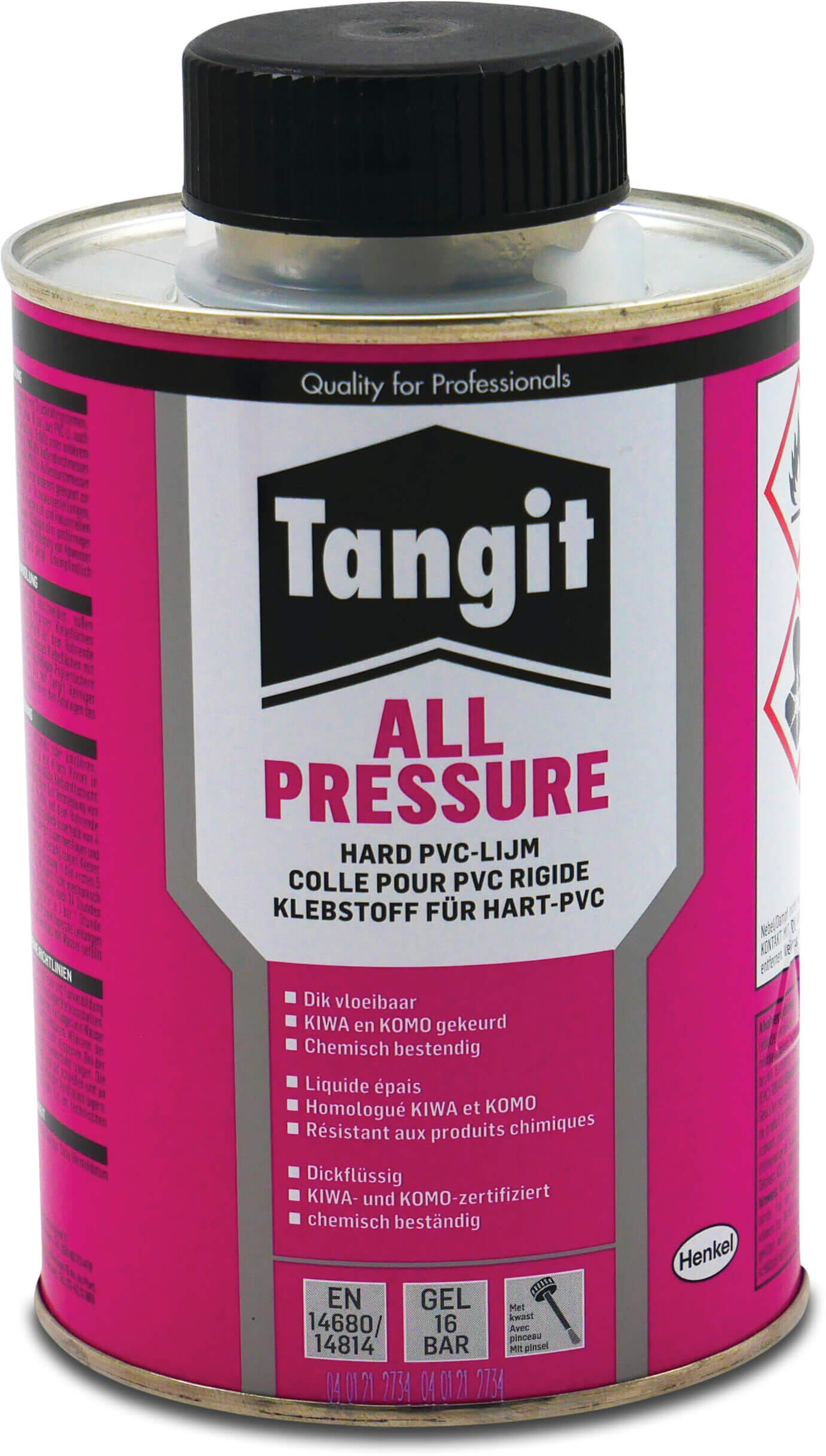 Tangit PVC glue 480g with brush KIWA type All Pressure label DE/NL/FR