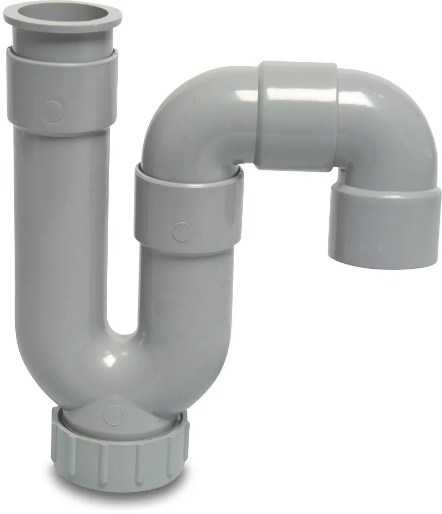 Siphon PVC 40 mm glue socket grey type P+S