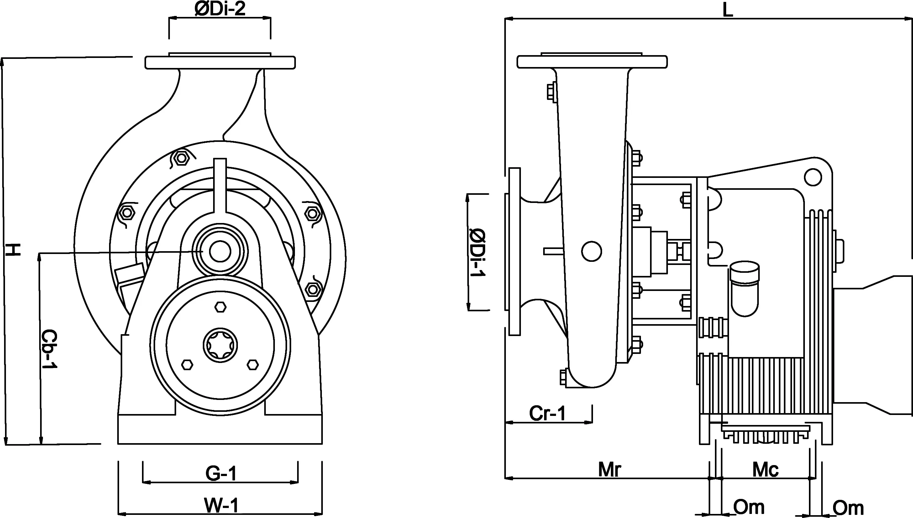 Rovatti T2-65 Pompe centrifuge fonte DN50 x DN95 bride DIN vert