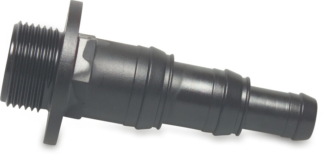 Schlauchtülle PP 1" x 12-19-25 mm Außengewinde x Schlauchtülle 6bar Schwarz Typ rec