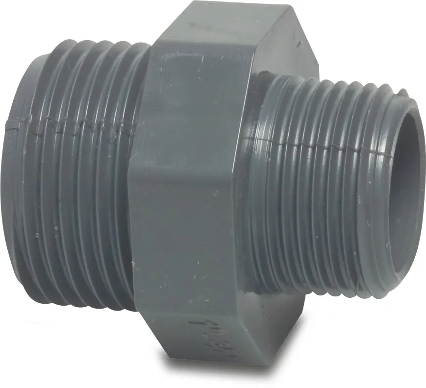 Profec Reducing nipple hexagonal PVC-U 2" x 1 1/2" male thread 10bar grey