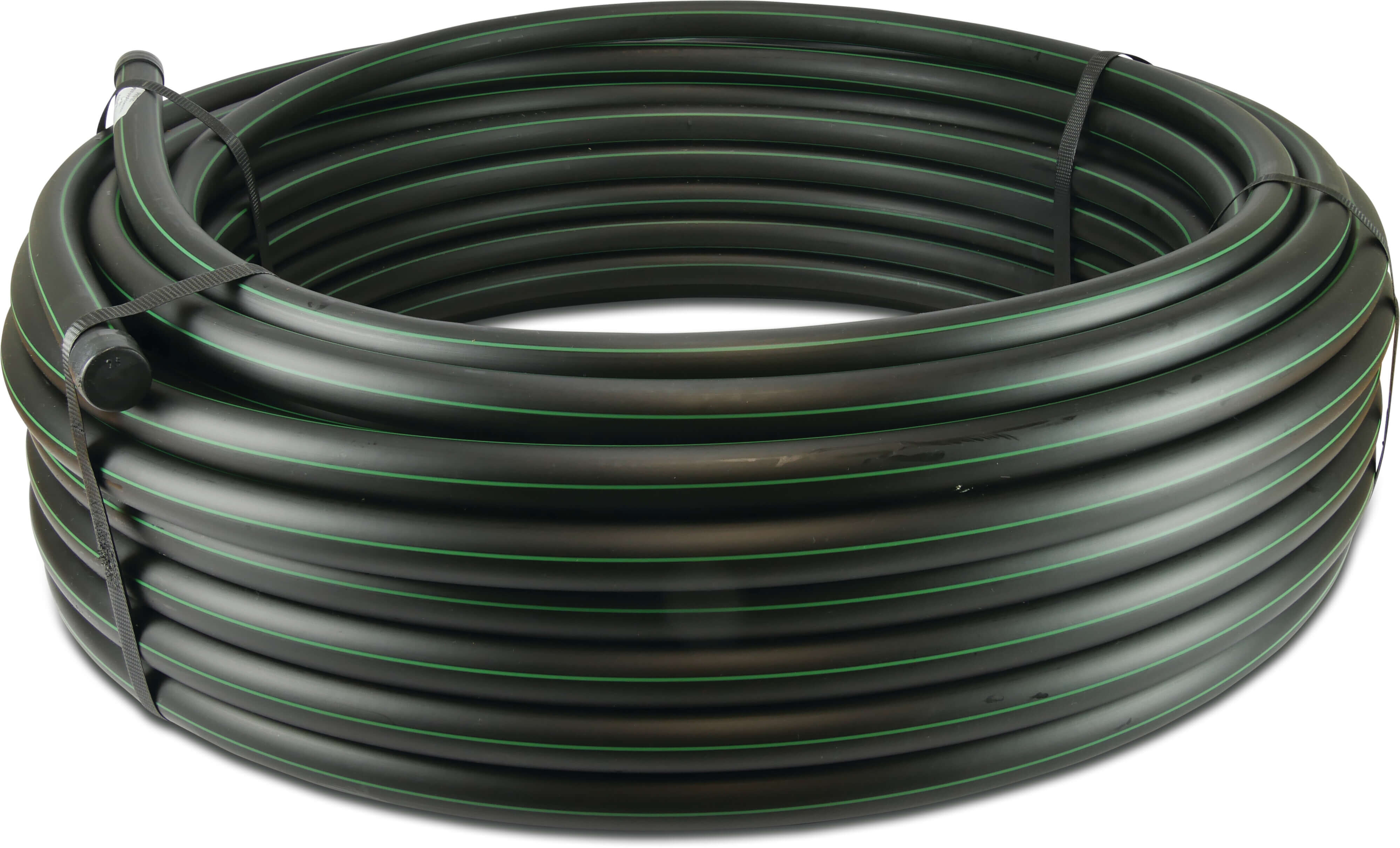 Druckrohr PE100 32 mm x Glatt SDR17 10bar Schwarz/Grün 50m