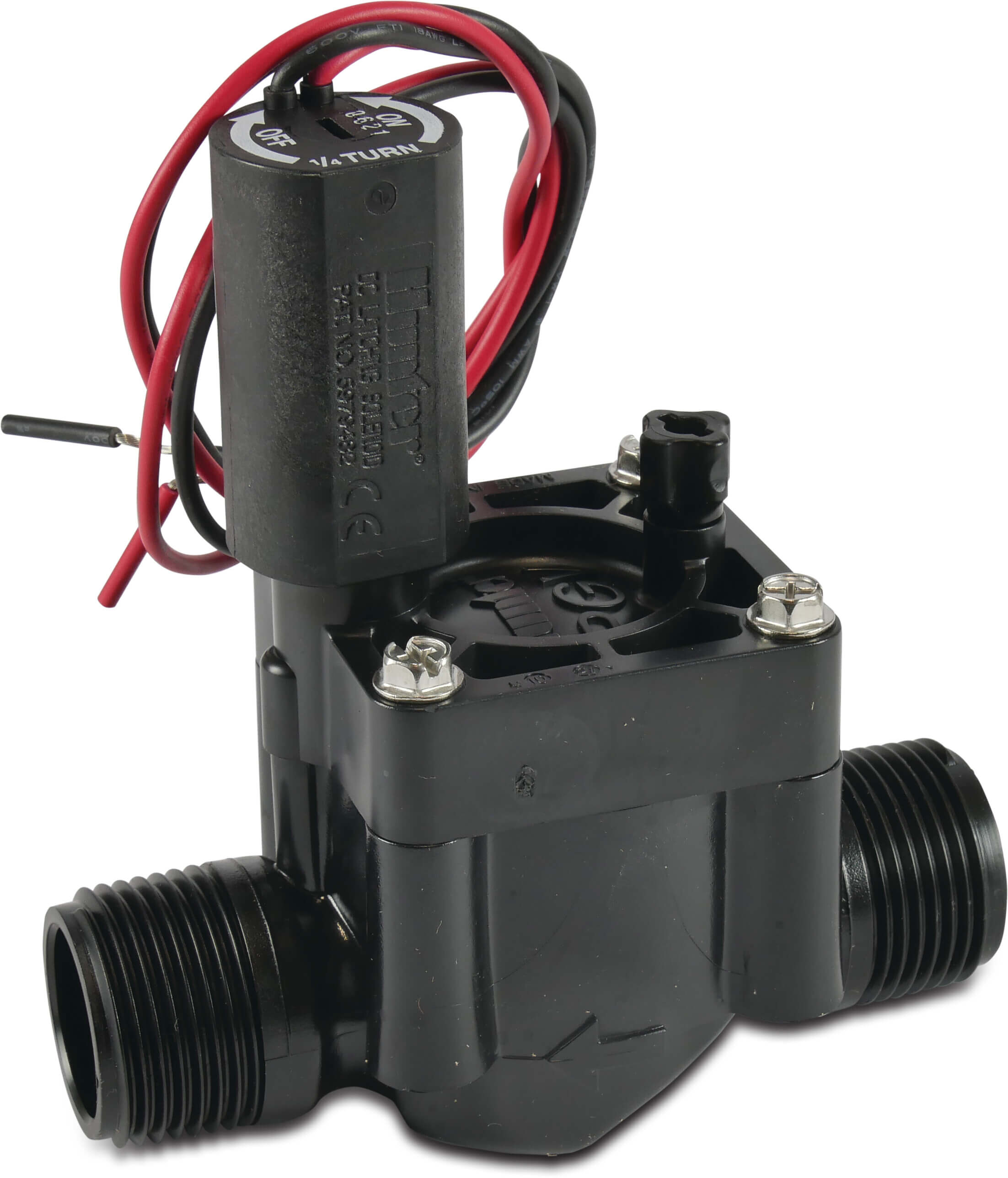 Hunter Magnetventil glasfaserverstärktes Nylon 1" Außengewinde 10bar 9VDC Schwarz Typ PGV-100-MM-B-DC