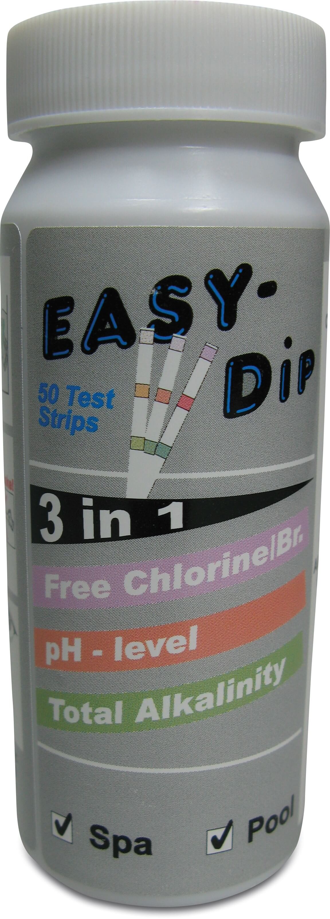 Pool-I.D. 3-in-1 test strips for the measurement of pH, Active Oxygen (O2 / MPS)- and Alkalinity values. 50 pcs