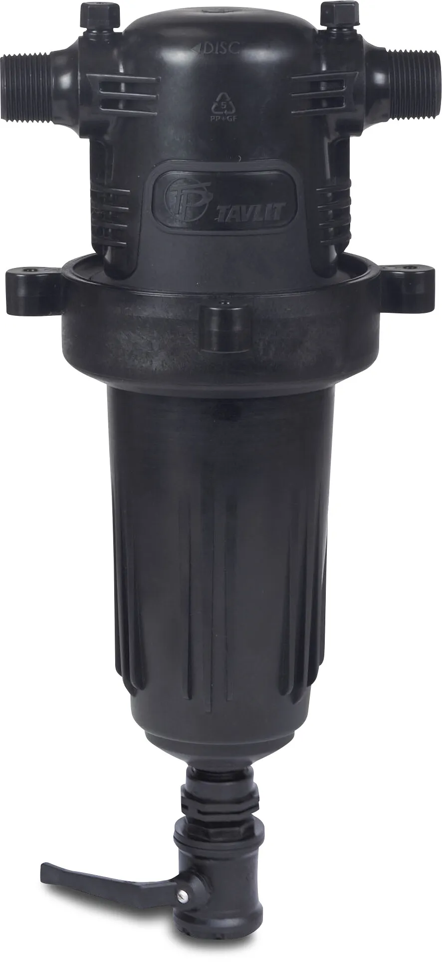 Tavlit Handmatige filter glasvezel versterkt nylon 1" buitendraad 10bar 120micron RVS 316 zwart type Adir Super