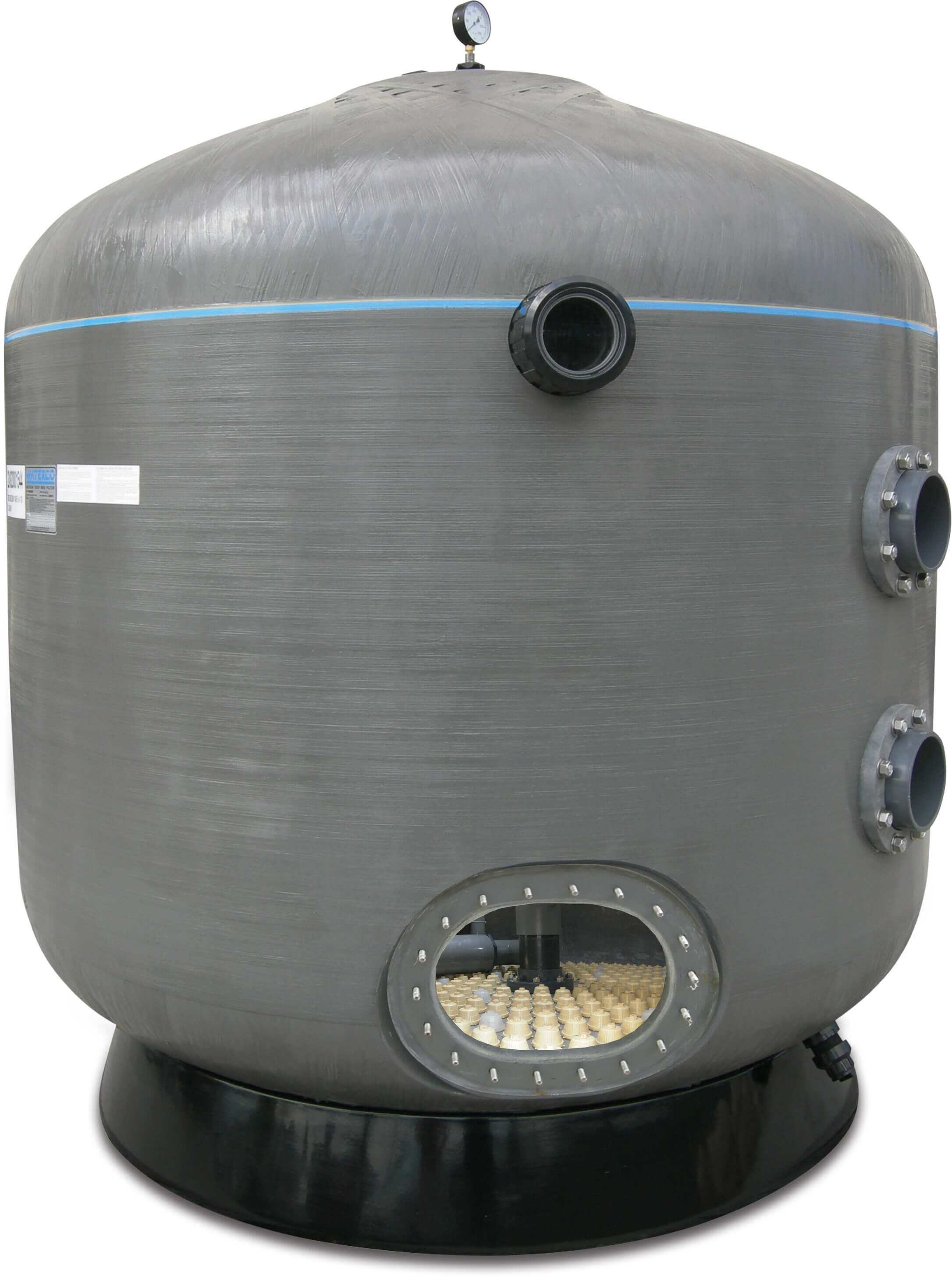 Waterco Commercial sand filter Glasfaser 6"/160mm DIN Flansch 4bar Grau Typ SPDD2350