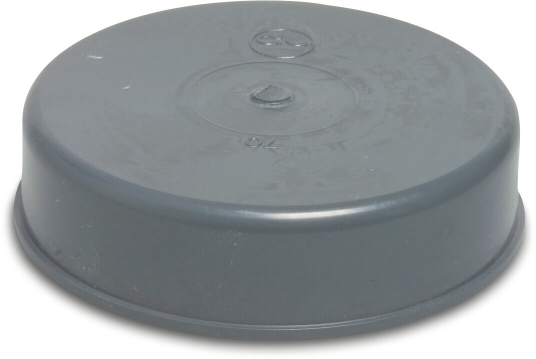 Kappe PVC-U 80 mm Klebemuffe Grau