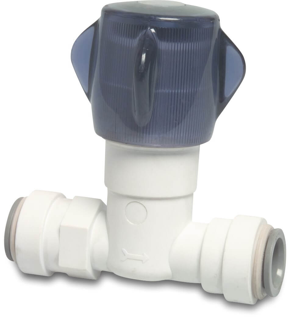 Speedfit Ball valve POM 15 mm push-in 10bar white DVGW/KIWA/WRAS