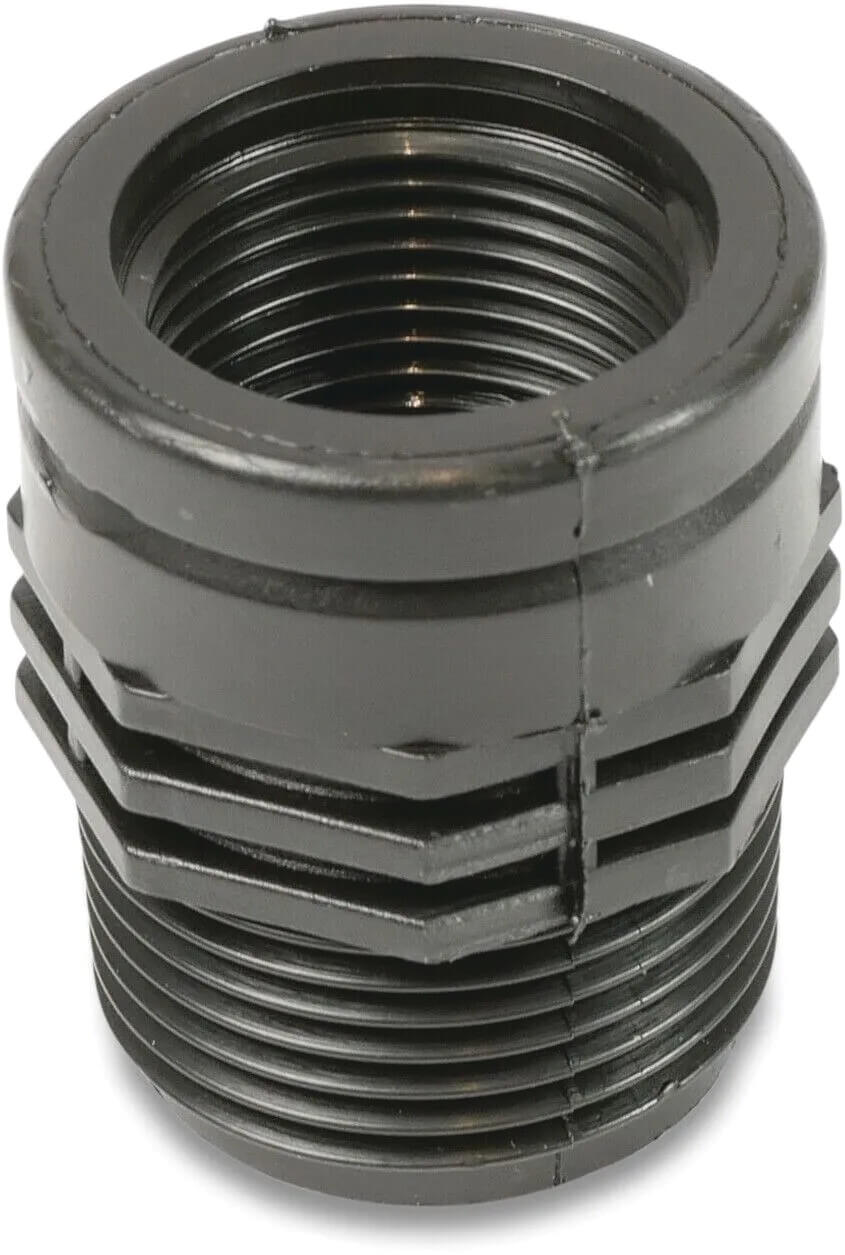 Reducer socket PP 1 1/2" x 1 1/4" female thread x male thread 10bar black