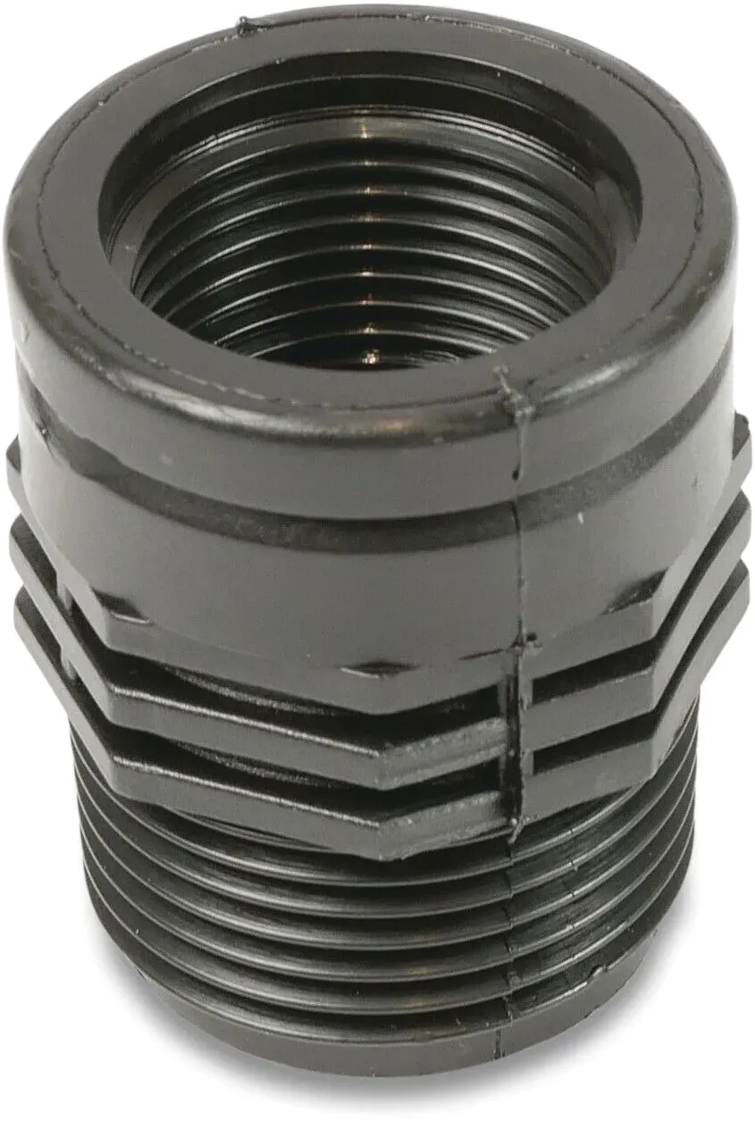 Reducer socket PP 1 1/2" x 1 1/4" female thread x male thread 10bar black