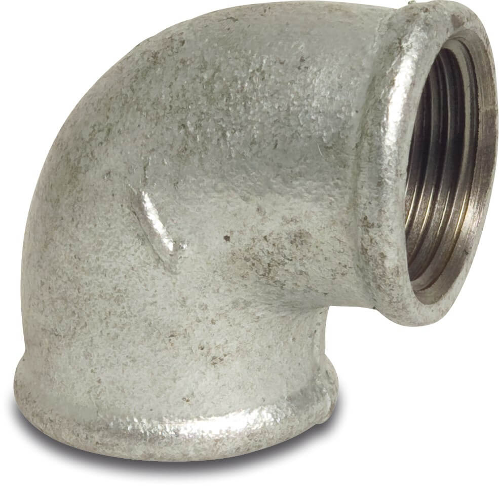 Profec Nr. 90 Elbow 90° cast iron galvanised 1/8" female thread 25bar DVGW