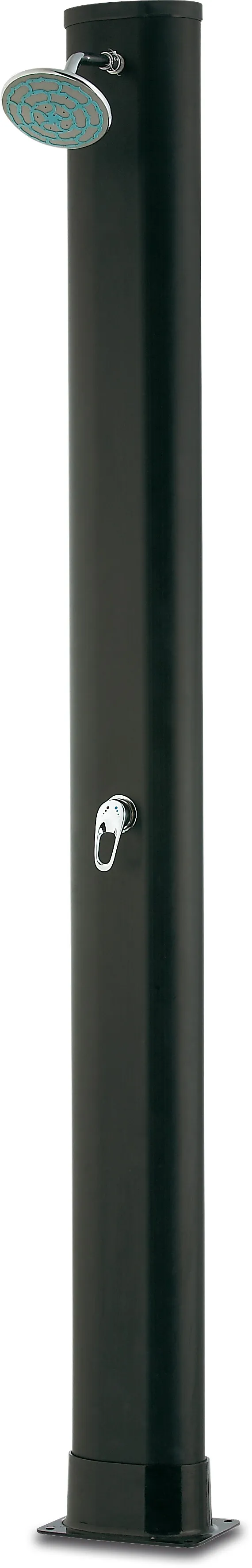 Solar shower plastic 3/4" female thread 3,5bar 214cm black straight