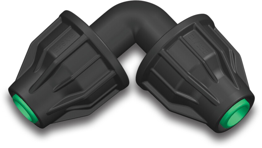 Elbow 90° PP 4bar lock black