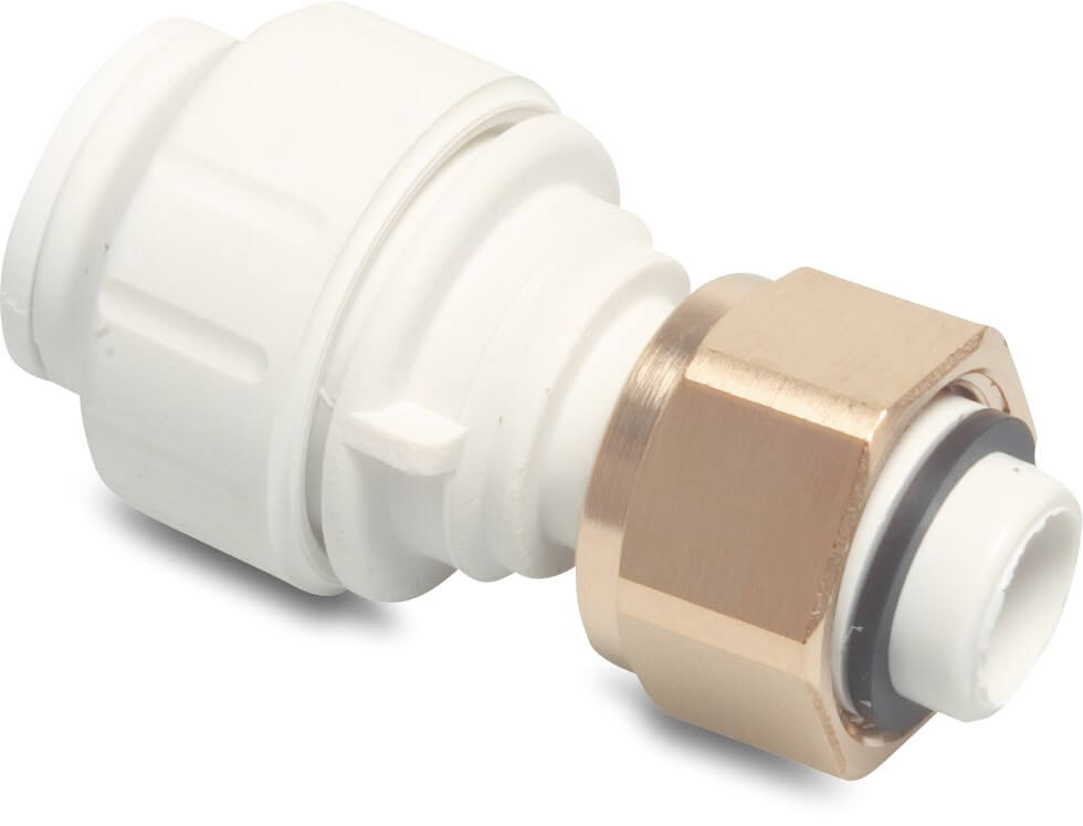 Speedfit Adaptor socket POM/brass 15 mm x 1/2" push-in x female thread 10bar white DVGW/KIWA/WRAS