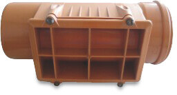 Reinigungsstück PVC-U 110 mm SN4 Steckmuffe x Stutzen Rostbraun