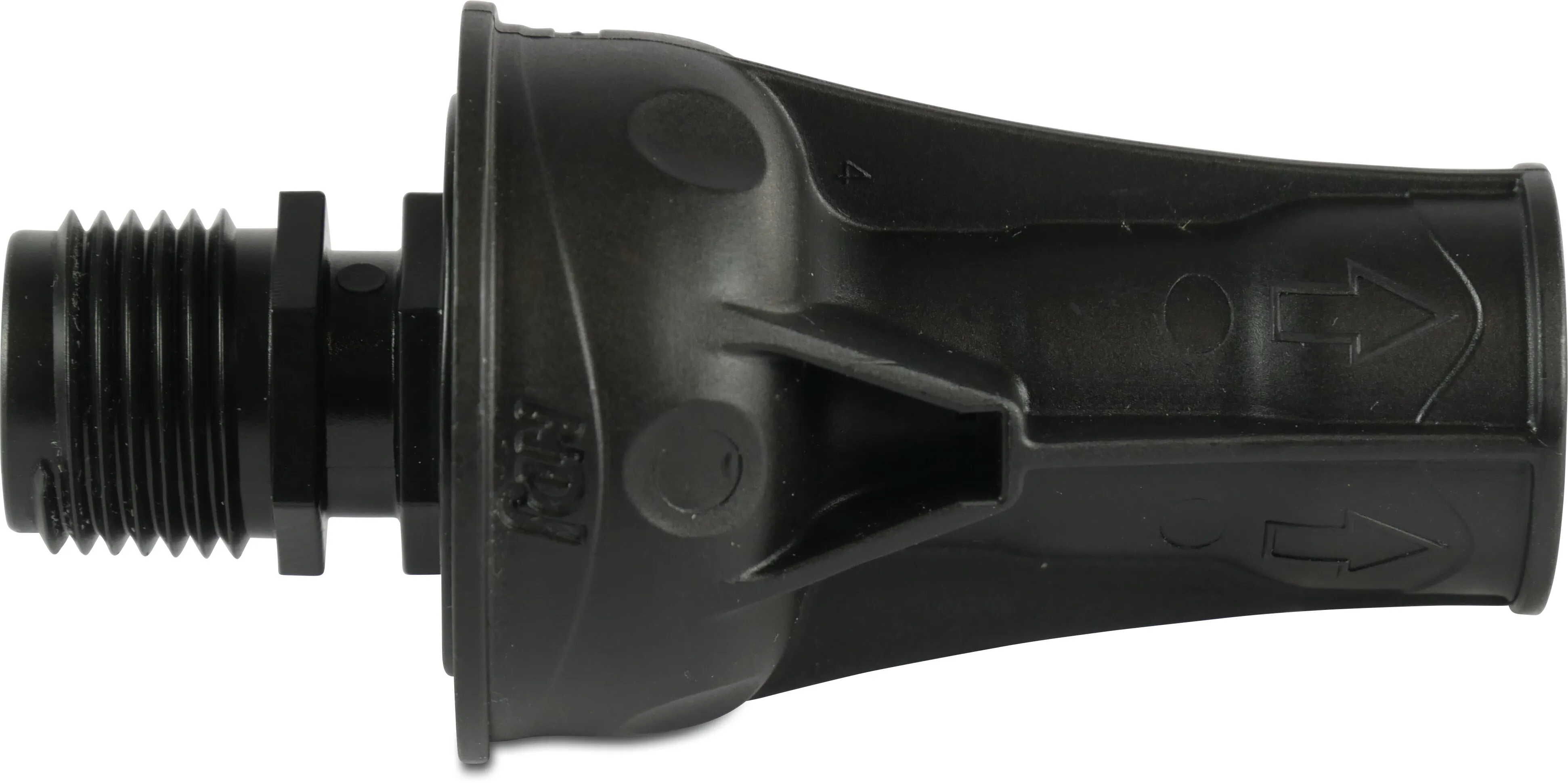 NaanDan Leegloopbeveiliging kunststof 1/2" binnendraad x buitendraad zwart