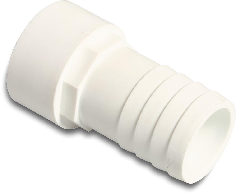 Profec Hose tail PP 1 1/2" x 38 mm imperial spigot x hose tail 10bar white