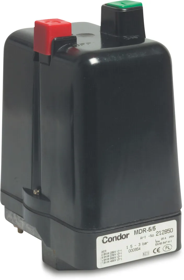 Condor Pressure switch - thermal overload relay 1/2" female thread 2,40-4,20A 230/400VAC type MDR 5 - KR 5C