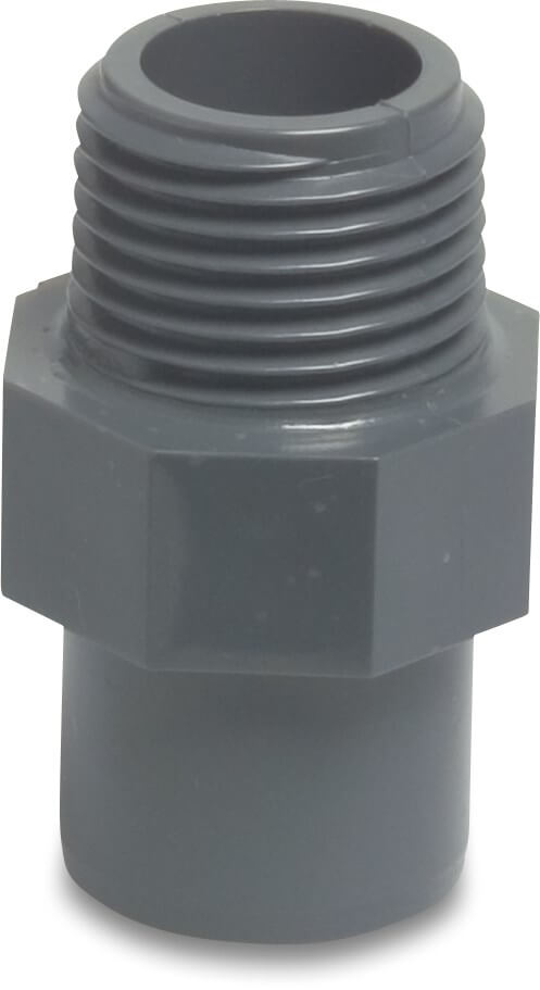 Profec Adaptor bush PVC-U 1/2" x 1/2" imperial glue spigot x male thread 10bar grey