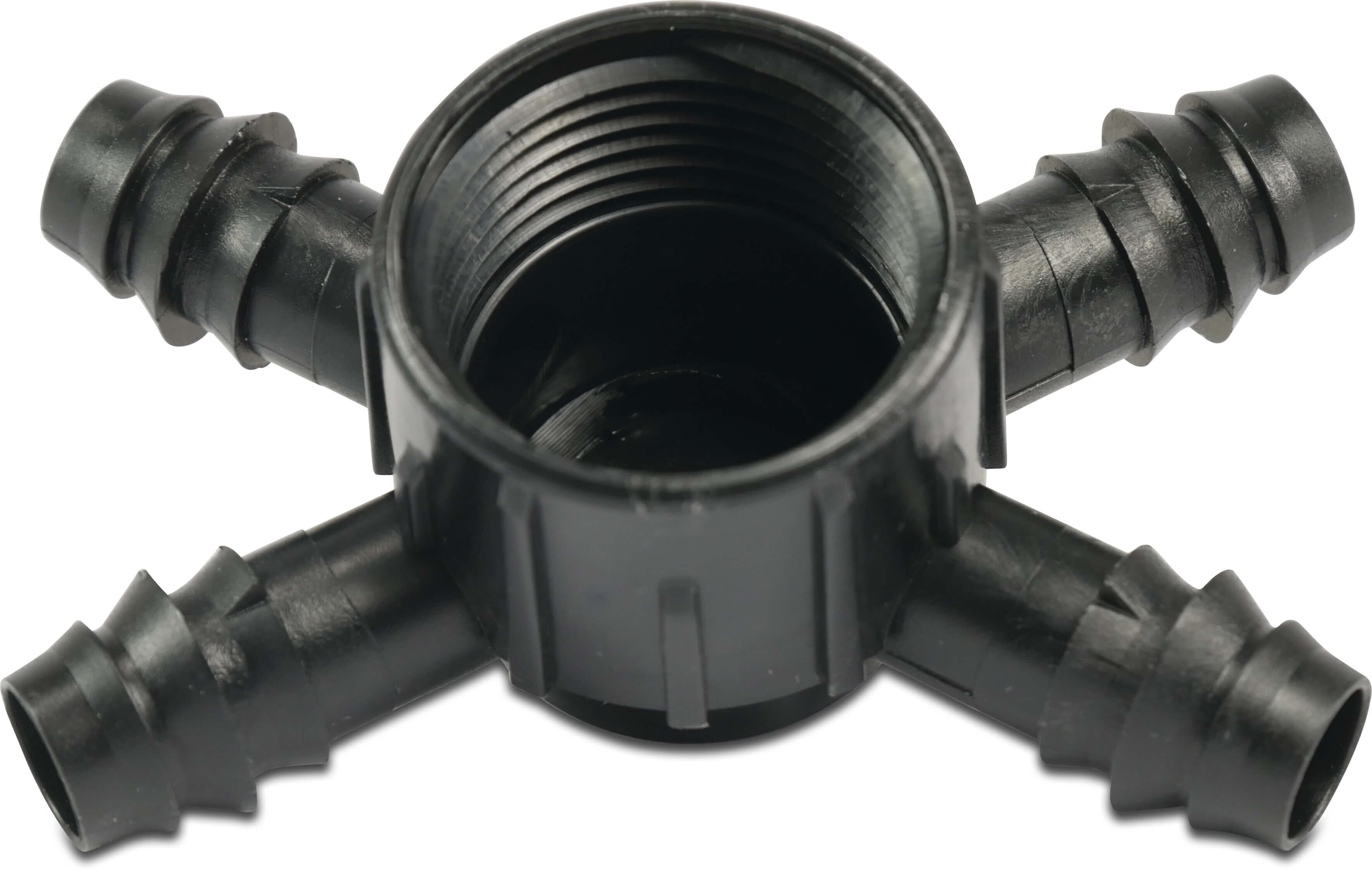 Kreuzstück 90° POM 20 mm x 1" Tülle x Innengewinde 4bar Schwarz