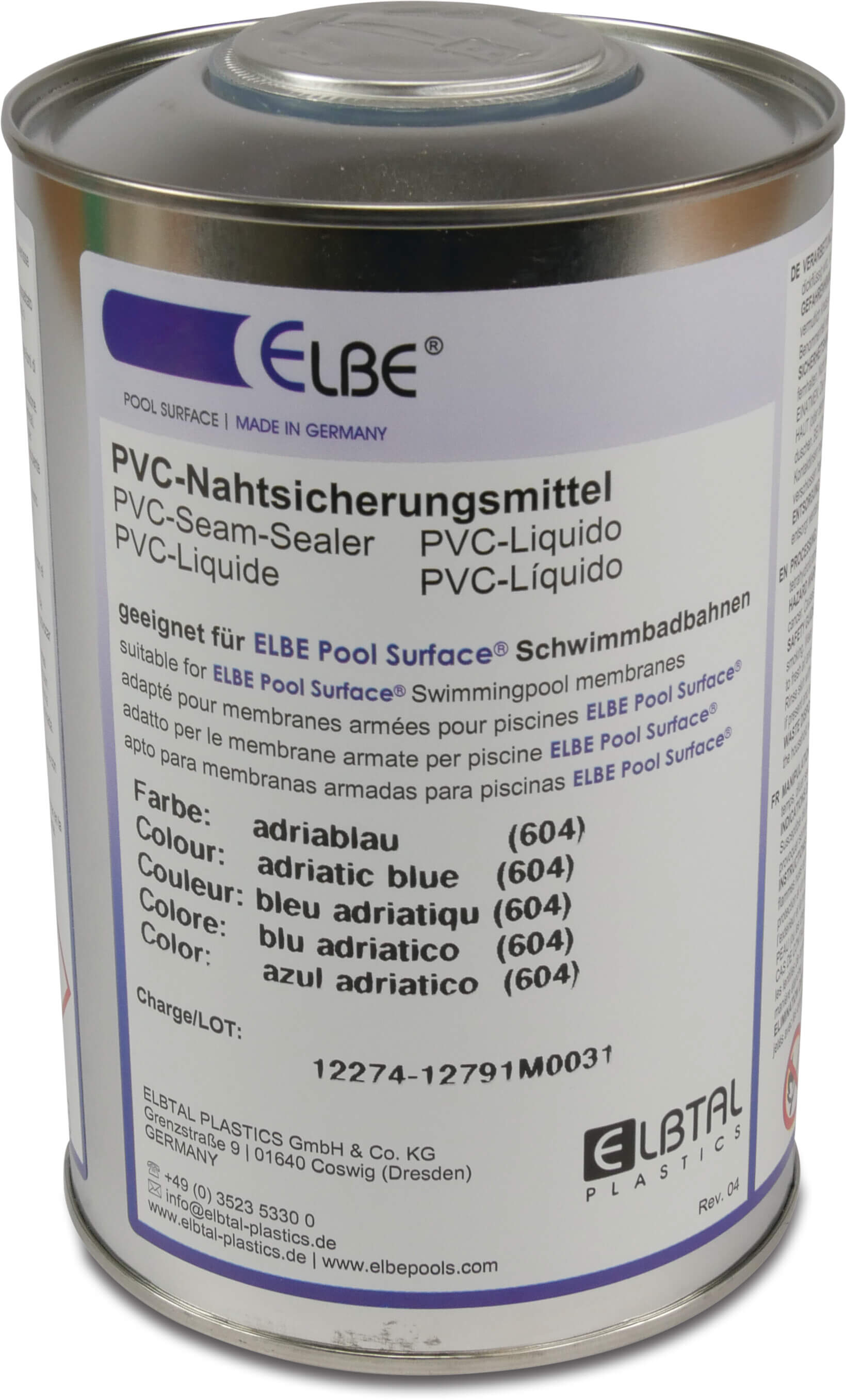 Elbe Flüssigfolie Adria Blau 0,950ltr