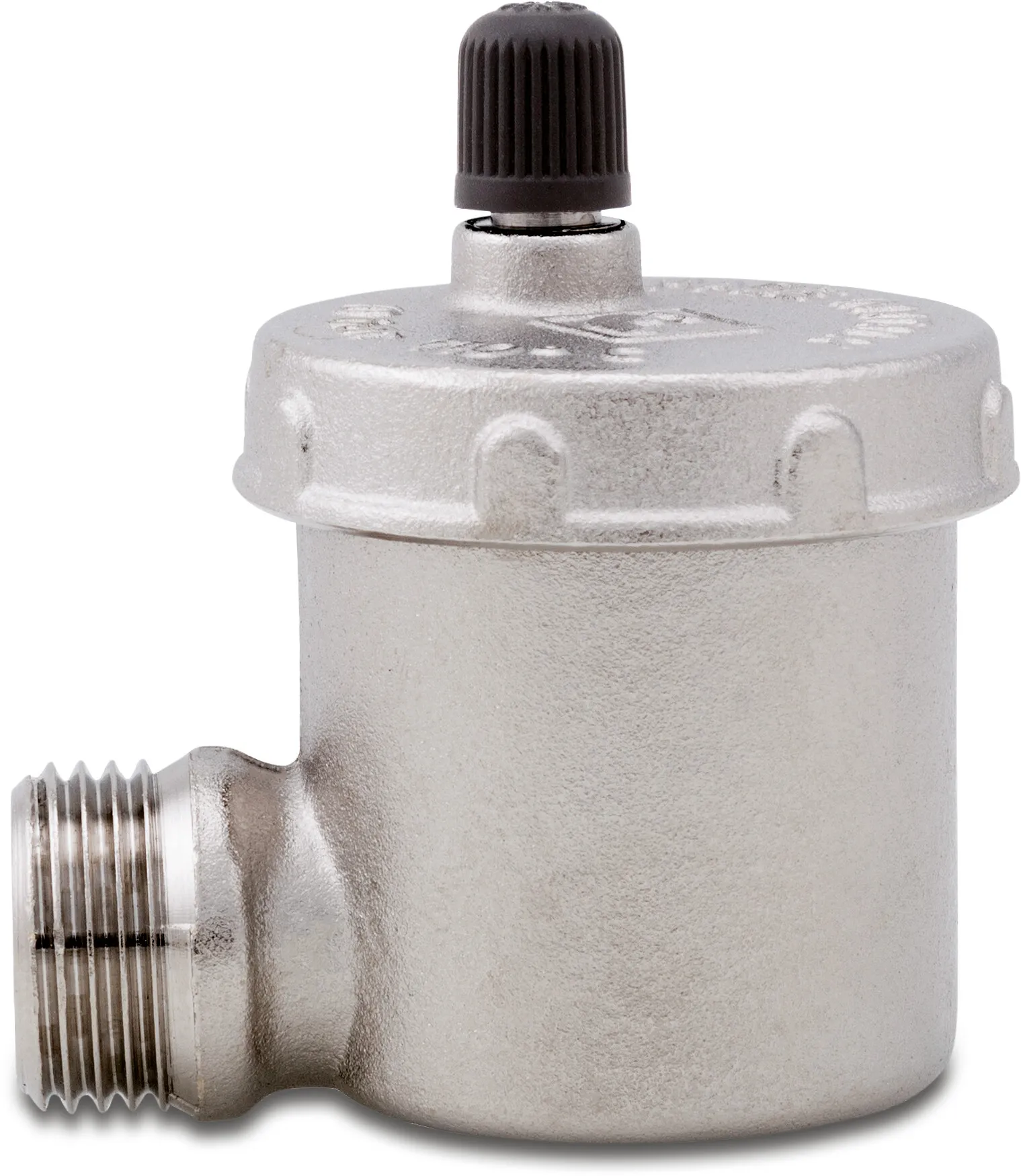 Itap Airvent brass nickel plated 1/2" male thread 10bar type 364 side connection - output above