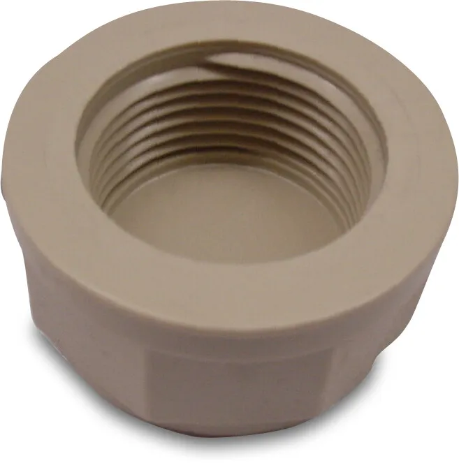 Cap PP 3/4" female thread 10bar beige