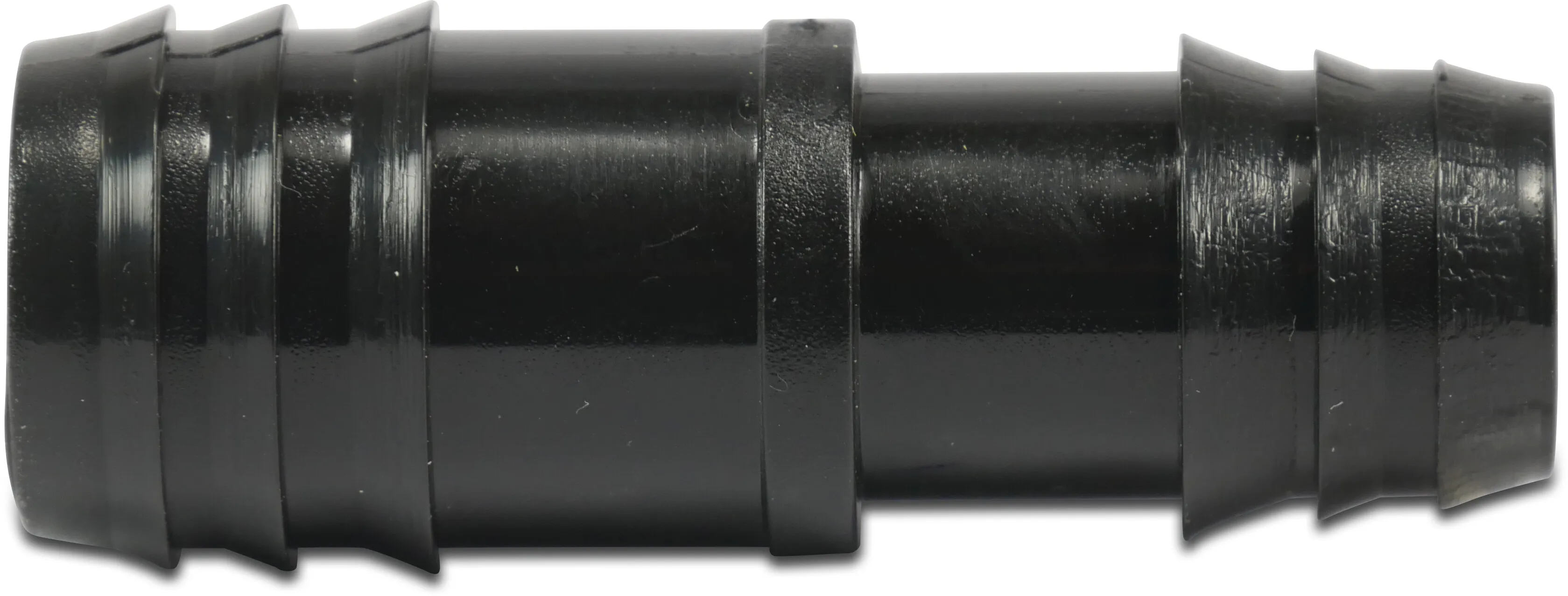 Verbindingspijpje POM 20 mm x 16 mm barbed 4bar zwart
