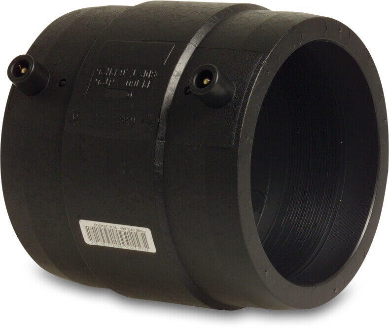 Profec Socket PE100 20 mm electrofusion socket SDR11 24VAC 10bar 16bar black DVGW