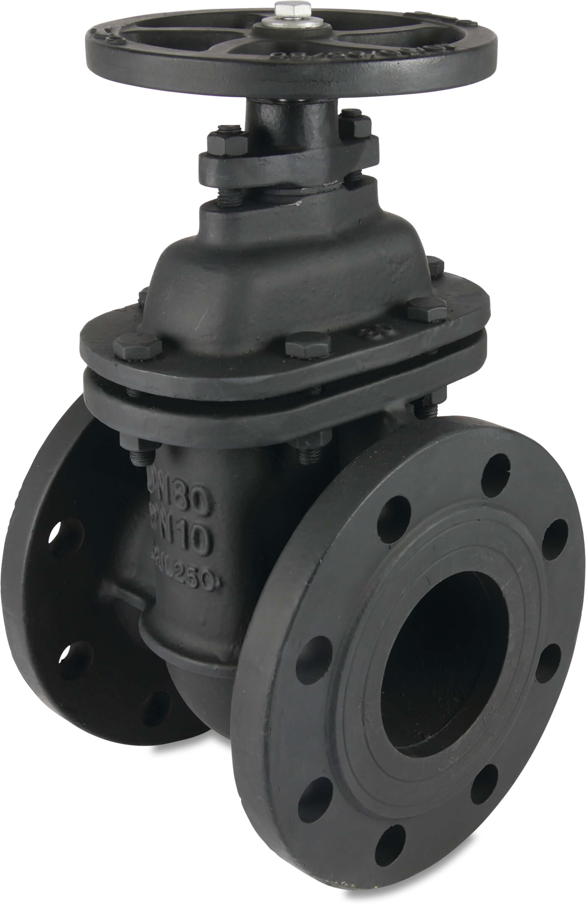 Profec Keilflachschieber Gußeisen GG 25 DN65 DIN Flansch 10bar DN65 Schwarz PN10/16 Typ 200/N