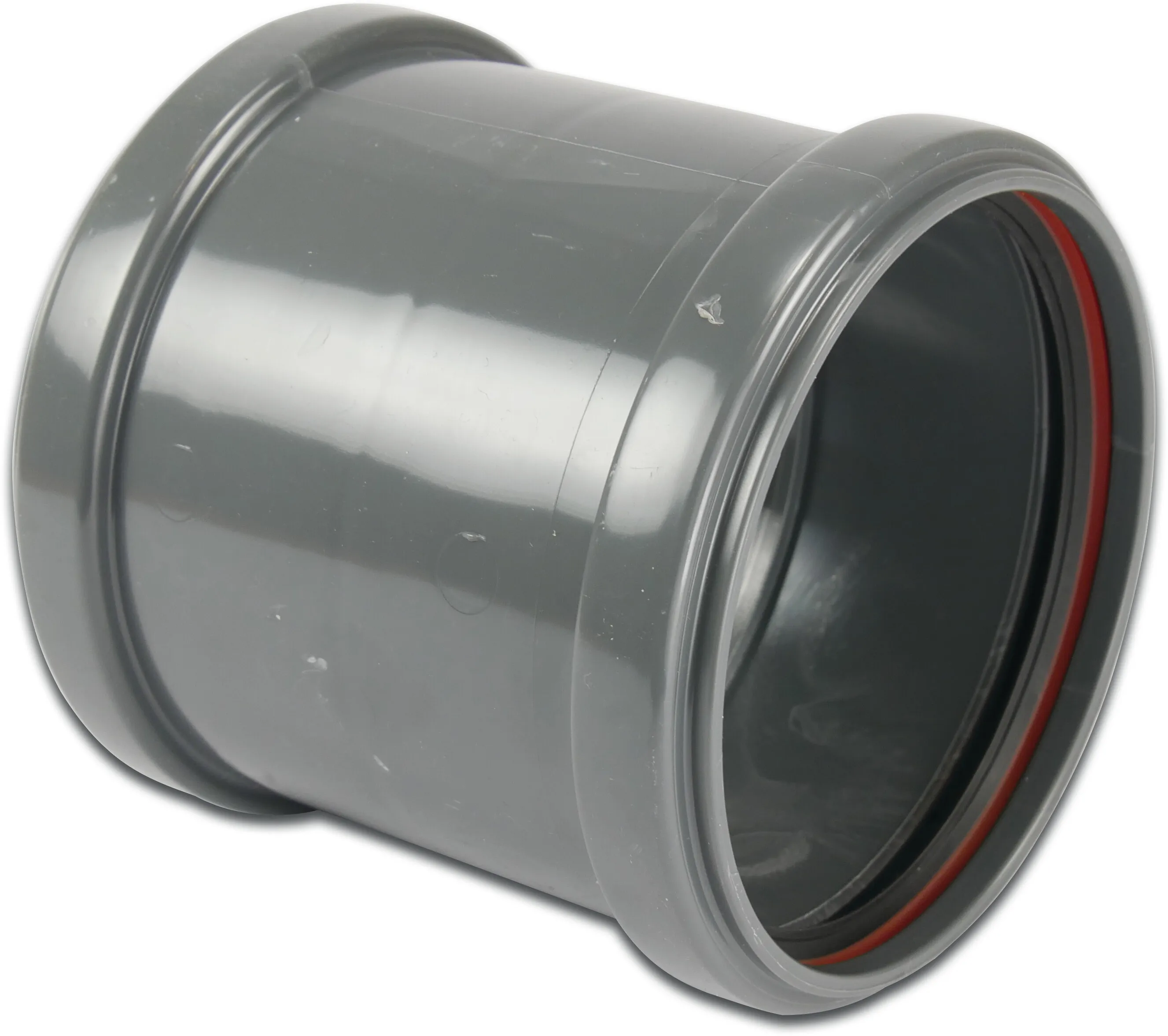 Muffe PVC-U 110 mm SN4 tætningsring DN100 grå KOMO/BENOR