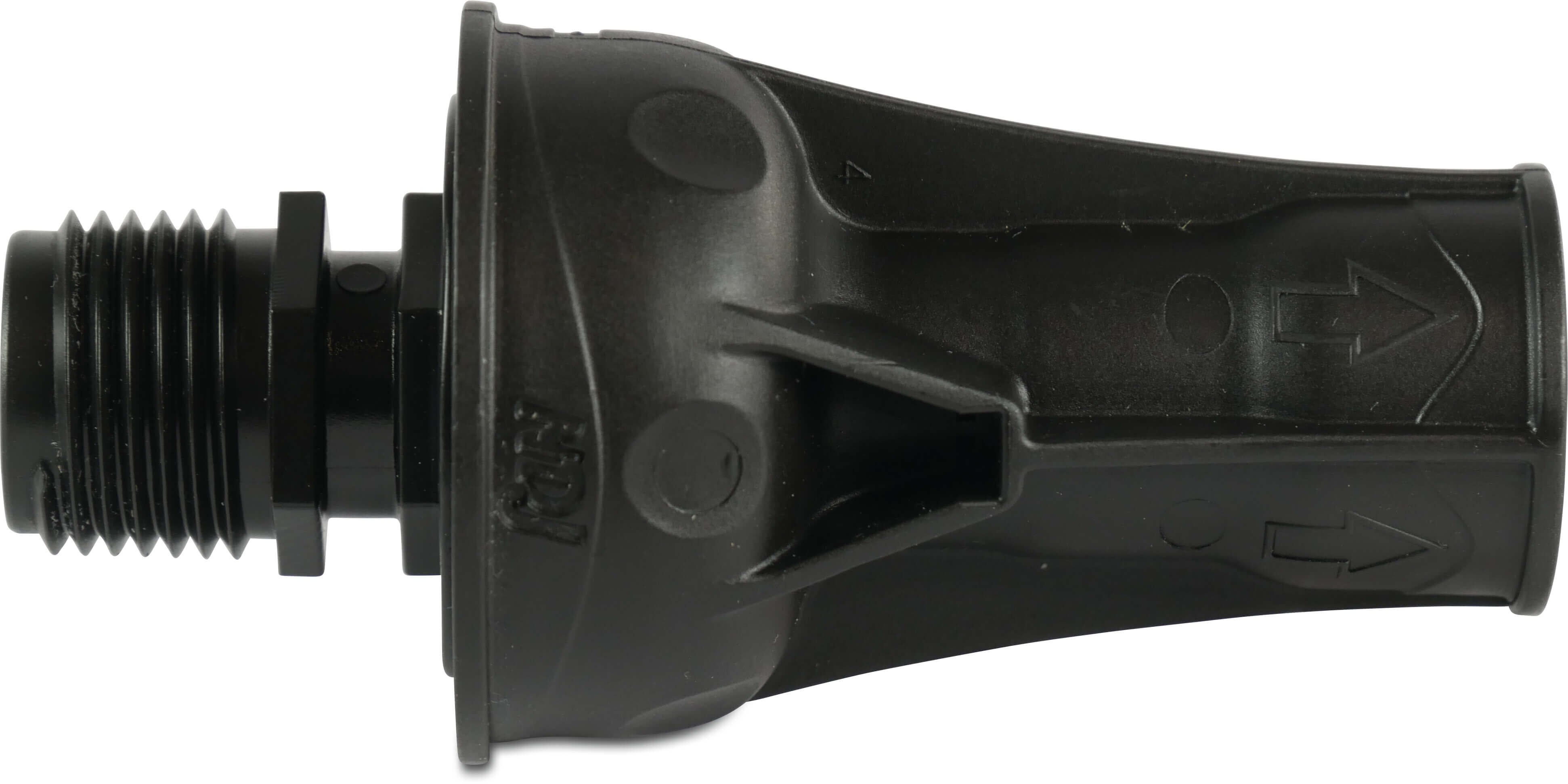 NaanDan Drainage preventer Kunststoff 1/2" Innengewinde x Außengewinde Schwarz